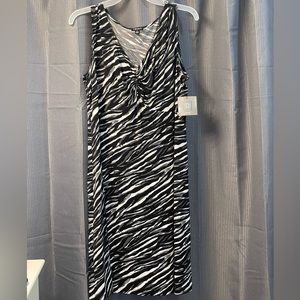 Women’s Relativity Sleeveless Zebra Print Dress 1X NWT